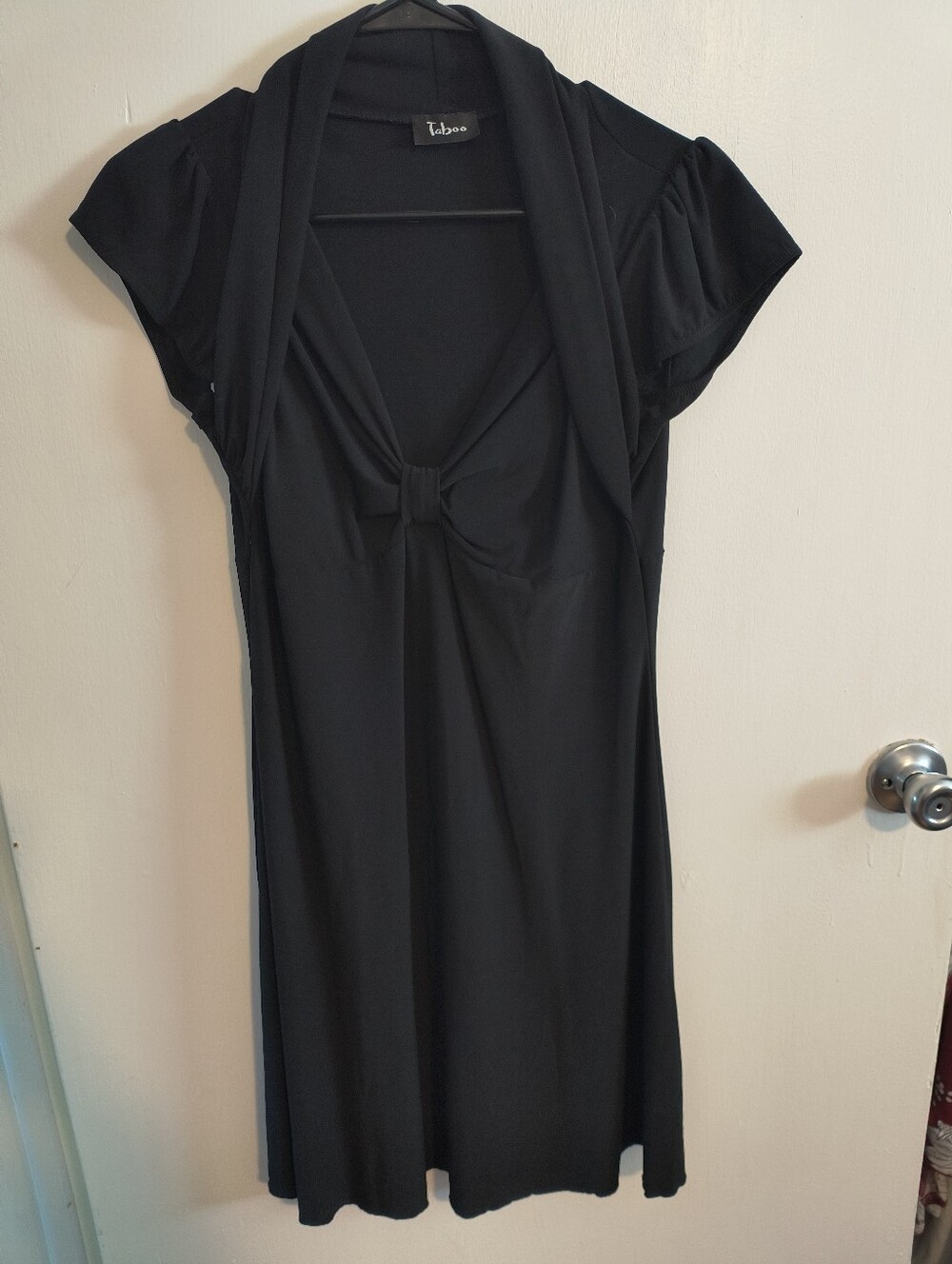 Vintage Taboo Y2K Knot-Front Midi Dress with Short Sleeves